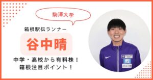 谷中晴 駒澤　箱根駅伝